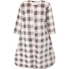 Long-sleeve Pink Gray Plaid