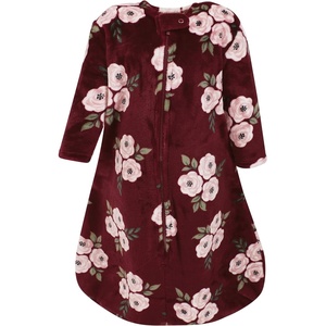 image:imageHudson Baby Unisex Baby Plush Sleeping Bag Sack BlanketBurgundy Floral Long Sleeve