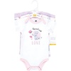 image:imageHudson Baby Baby Girls 3pc Cotton BodysuitsElephant Butterfly
