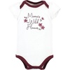 image:imageHudson Baby Baby Girls 3pc Cotton BodysuitsPlum Wildflower