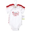 image:imageHudson Baby Baby Girls 3pc Cotton BodysuitsValentine Sweetheart