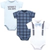 image:imageHudson Baby Unisex Baby Cotton Bodysuits Mommys Little Man Polo 36 Months