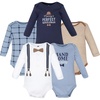 image:imageHudson Baby babyboys Cotton Longsleeve Bodysuits 5packHandsome Like Daddy
