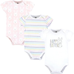 image:imageHudson Baby Baby Girls 3pc Cotton BodysuitsEaster Bunny Pink