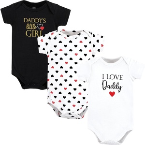 image:imageHudson Baby Baby Girls 3pc Cotton BodysuitsGirl Daddy Red Black