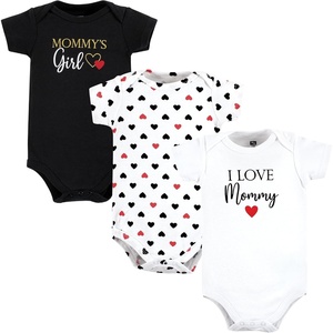 image:imageHudson Baby Baby Girls 3pc Cotton BodysuitsGirl Mommy Red Black