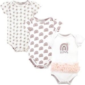 image:imageHudson Baby Baby Girls 3pc Cotton BodysuitsLove Rainbow Tutu