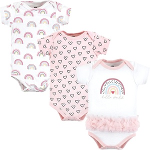 image:imageHudson Baby Baby Girls 3pc Cotton BodysuitsModern Rainbow