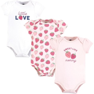 image:imageHudson Baby Baby Girls 3pc Cotton BodysuitsStrawberry Love