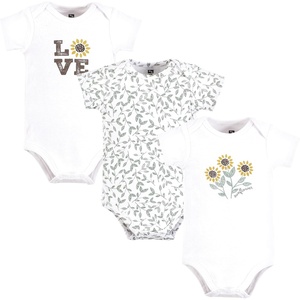 image:imageHudson Baby Baby Girls 3pc Cotton BodysuitsSunflower Love