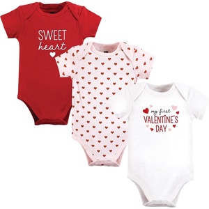image:imageHudson Baby Baby Girls 3pc Cotton BodysuitsValentine Sweetheart