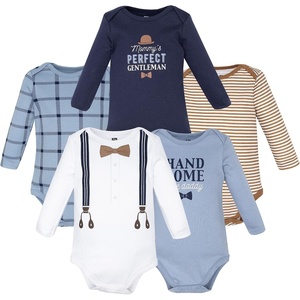 image:imageHudson Baby babyboys Cotton Longsleeve Bodysuits 5packHandsome Like Daddy