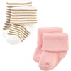 image:imageTouched by Nature Unisex Baby Organic Cotton BodysuitsPink Tan Stripe