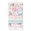 image:imageLittle Treasure Luvable Friends Cotton Poly Flannel Receiving Blankets Multipack Pink Garden 30x30 inchesPink Enchanted Forest