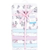 image:imageLittle Treasure Luvable Friends Cotton Poly Flannel Receiving Blankets Multipack Pink Garden 30x30 inchesPurple Garden Fairies