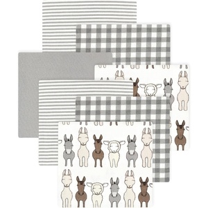 image:imageLittle Treasure Luvable Friends Cotton Poly Flannel Receiving Blankets Multipack Pink Garden 30x30 inchesBeige Farm Friends