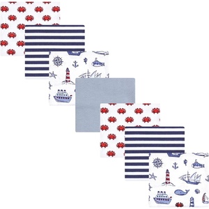 image:imageLittle Treasure Luvable Friends Cotton Poly Flannel Receiving Blankets Multipack Pink Garden 30x30 inchesBlue Lighthouse