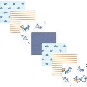 image:imageLittle Treasure Luvable Friends Cotton Poly Flannel Receiving Blankets Multipack Pink Garden 30x30 inchesBlue Pastel Dino