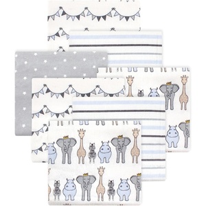 image:imageLittle Treasure Luvable Friends Cotton Poly Flannel Receiving Blankets Multipack Pink Garden 30x30 inchesBlue Royal Safari