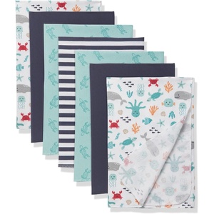image:imageLittle Treasure Luvable Friends Cotton Poly Flannel Receiving Blankets Multipack Pink Garden 30x30 inchesBlue Sea Characters