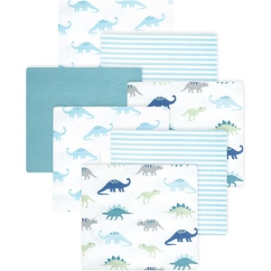 image:imageLittle Treasure Luvable Friends Cotton Poly Flannel Receiving Blankets Multipack Pink Garden 30x30 inchesBlue Soft Teal Dino