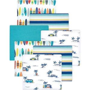 image:imageLittle Treasure Luvable Friends Cotton Poly Flannel Receiving Blankets Multipack Pink Garden 30x30 inchesBlue Surfer Dude