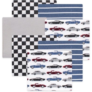 image:imageLittle Treasure Luvable Friends Cotton Poly Flannel Receiving Blankets Multipack Pink Garden 30x30 inchesBlue Vintage Cars