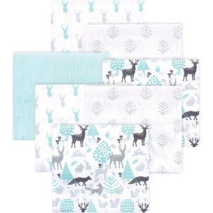 image:imageLittle Treasure Luvable Friends Cotton Poly Flannel Receiving Blankets Multipack Pink Garden 30x30 inchesBlue Woodland Neutral