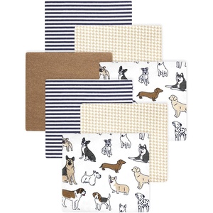 image:imageLittle Treasure Luvable Friends Cotton Poly Flannel Receiving Blankets Multipack Pink Garden 30x30 inchesBrown Handsome Dogs