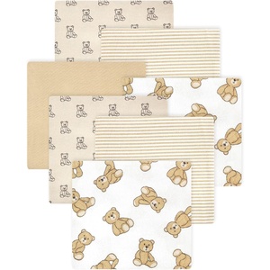 image:imageLittle Treasure Luvable Friends Cotton Poly Flannel Receiving Blankets Multipack Pink Garden 30x30 inchesBrown Teddy Bears