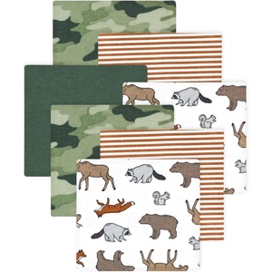 image:imageLittle Treasure Luvable Friends Cotton Poly Flannel Receiving Blankets Multipack Pink Garden 30x30 inchesGreen Animal Adventure