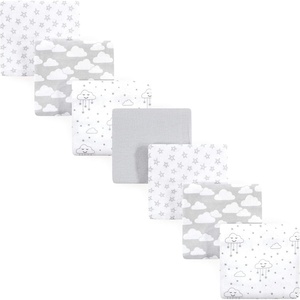image:imageLittle Treasure Luvable Friends Cotton Poly Flannel Receiving Blankets Multipack Pink Garden 30x30 inchesGrey Clouds