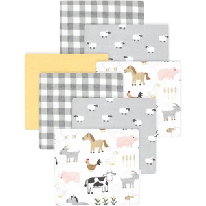 image:imageLittle Treasure Luvable Friends Cotton Poly Flannel Receiving Blankets Multipack Pink Garden 30x30 inchesGrey Cute Farm