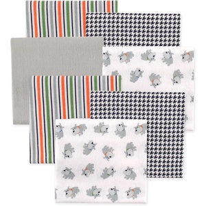 image:imageLittle Treasure Luvable Friends Cotton Poly Flannel Receiving Blankets Multipack Pink Garden 30x30 inchesGrey Dog