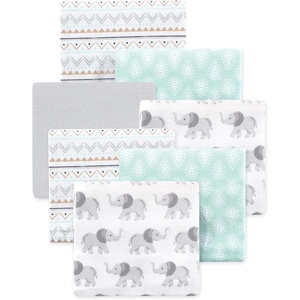 image:imageLittle Treasure Luvable Friends Cotton Poly Flannel Receiving Blankets Multipack Pink Garden 30x30 inchesGrey Elephant