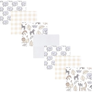 image:imageLittle Treasure Luvable Friends Cotton Poly Flannel Receiving Blankets Multipack Pink Garden 30x30 inchesGrey Neutral Safari