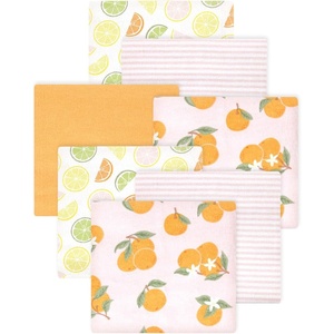 image:imageLittle Treasure Luvable Friends Cotton Poly Flannel Receiving Blankets Multipack Pink Garden 30x30 inchesOrange Citrus Orange