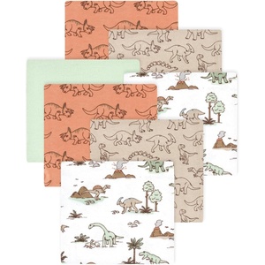 image:imageLittle Treasure Luvable Friends Cotton Poly Flannel Receiving Blankets Multipack Pink Garden 30x30 inchesOrange Dinosaur Adventures
