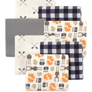 image:imageLittle Treasure Luvable Friends Cotton Poly Flannel Receiving Blankets Multipack Pink Garden 30x30 inchesOrange Forest