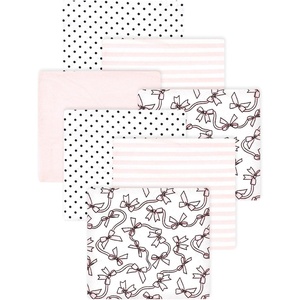image:imageLittle Treasure Luvable Friends Cotton Poly Flannel Receiving Blankets Multipack Pink Garden 30x30 inchesPink Bow