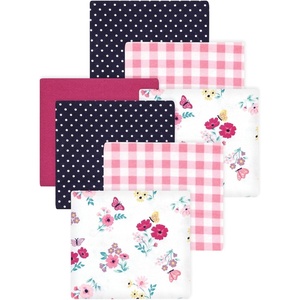 image:imageLittle Treasure Luvable Friends Cotton Poly Flannel Receiving Blankets Multipack Pink Garden 30x30 inchesPink Butterfly Floral