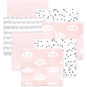 image:imageLittle Treasure Luvable Friends Cotton Poly Flannel Receiving Blankets Multipack Pink Garden 30x30 inchesPink Cloud