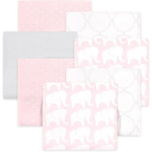 image:imageLittle Treasure Luvable Friends Cotton Poly Flannel Receiving Blankets Multipack Pink Garden 30x30 inchesPink Elephant