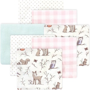 image:imageLittle Treasure Luvable Friends Cotton Poly Flannel Receiving Blankets Multipack Pink Garden 30x30 inchesPink Enchanted Forest