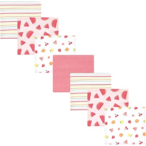 image:imageLittle Treasure Luvable Friends Cotton Poly Flannel Receiving Blankets Multipack Pink Garden 30x30 inchesPink Fruit Salad