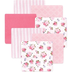 image:imageLittle Treasure Luvable Friends Cotton Poly Flannel Receiving Blankets Multipack Pink Garden 30x30 inchesPink Garden