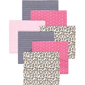 image:imageLittle Treasure Luvable Friends Cotton Poly Flannel Receiving Blankets Multipack Pink Garden 30x30 inchesPink Leopard