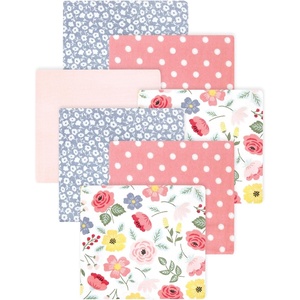 image:imageLittle Treasure Luvable Friends Cotton Poly Flannel Receiving Blankets Multipack Pink Garden 30x30 inchesPink Modern Botanical