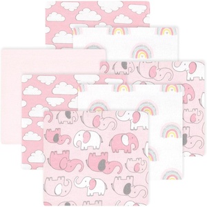 image:imageLittle Treasure Luvable Friends Cotton Poly Flannel Receiving Blankets Multipack Pink Garden 30x30 inchesPink New Elephant