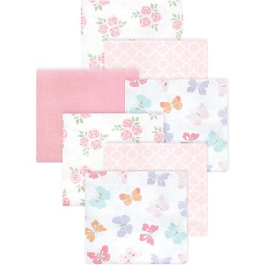image:imageLittle Treasure Luvable Friends Cotton Poly Flannel Receiving Blankets Multipack Pink Garden 30x30 inchesPink Pastel Butterfly